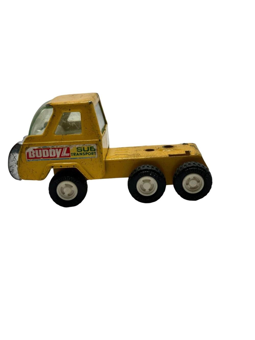 Vintage Buddy L Toy Truck 4.5" Die-Cast Metal Yellow 6-Wheeler Japan Kids Toy